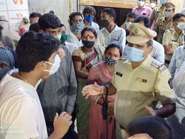 Patients' kin outside a hospital in Nalasopara