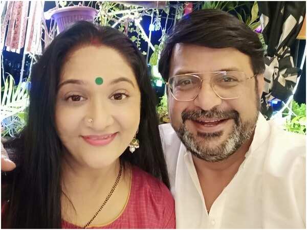 Alpana with her husband, actor Mehul Buch