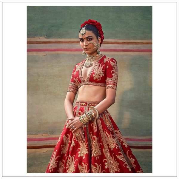 Buy Red Lehenga: Georgette And Silk Printed & Hand Set For Women by Aayushi  Maniar Online at Aza Fashions.