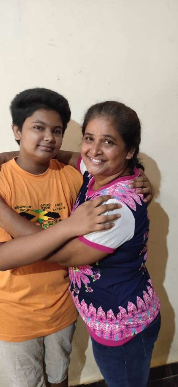 sabina periera and her son