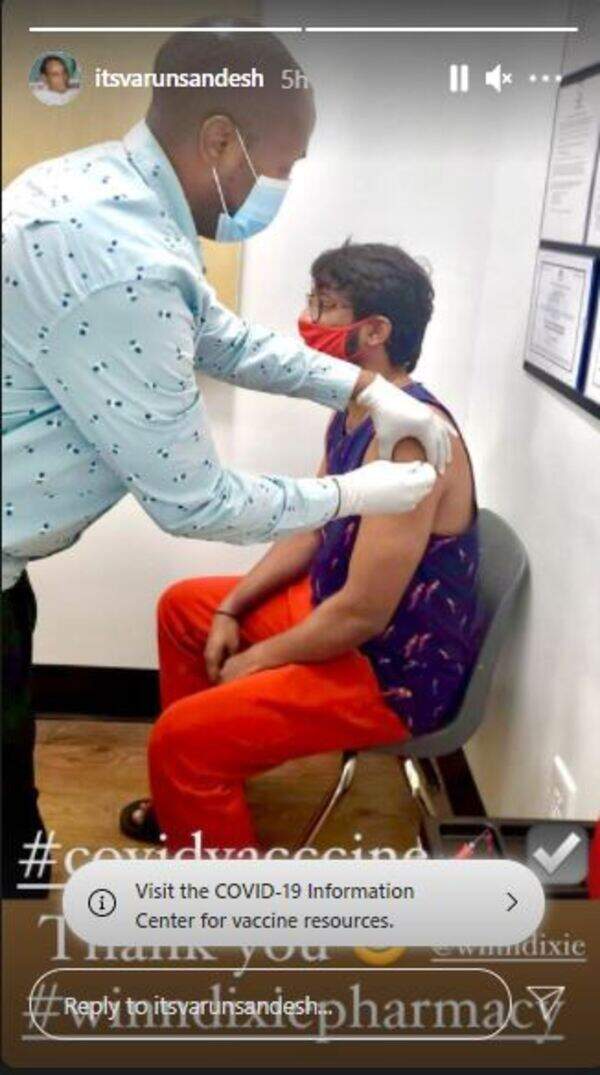 Varun Sandesh gets vaccinated