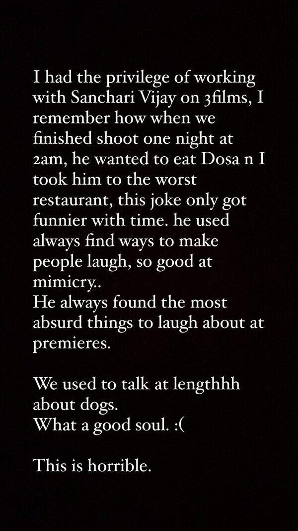 Emotional messages and tributes pour in for Sanchari Vijay Kannada Movie News Times of India