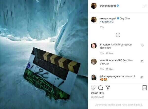 Aquaman 2's director's post