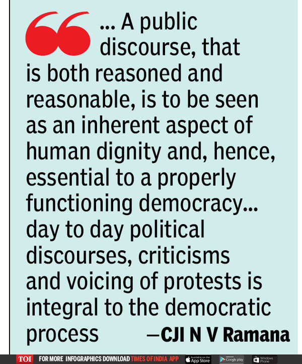 Cji Nv Ramana Polls No Guarantee Against Tyranny Of Elected India News Times Of India