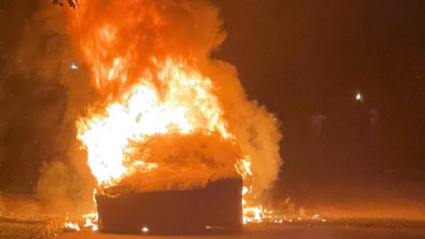 Tesla on fire