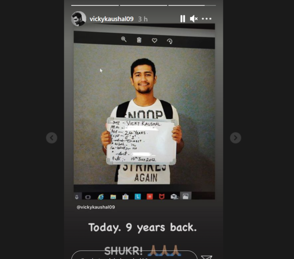 Vicky Kaushal Instagram story