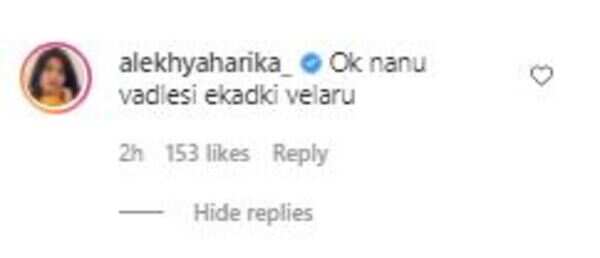 Harika on Ariyana's post