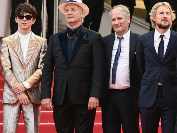 Chalamet with Bill Murray, Hippolyte Girardot and Owen Wilson