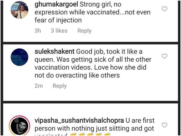 The fans noticed how calmly Digangana got herself injected