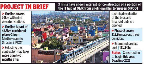 Chennai: 3 firms vie to build metro’s OMR stretch | Chennai News ...