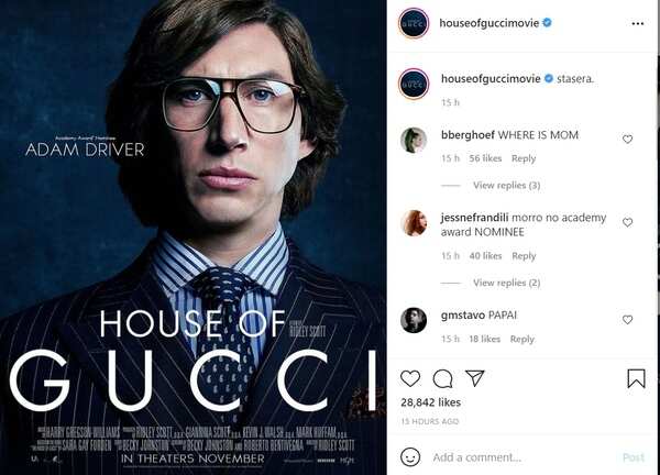 Adam Driver's first look revealed from 'House of Gucci'