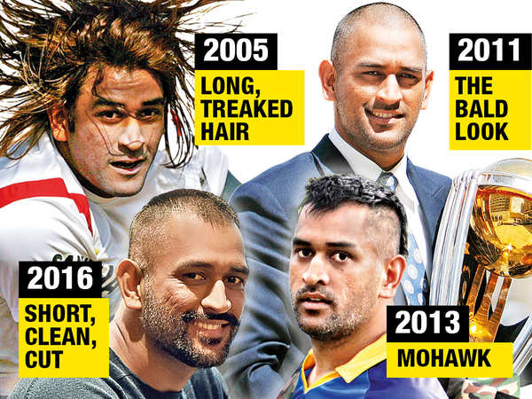 Mahendra Singh Dhoni sets #HairGoals with his faux hawk - Times of India