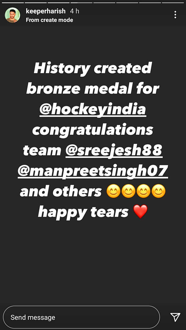 Harishankar Narayanan wishes Indian Hockey team