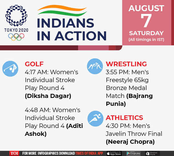 Tokyo Olympics 2020: India's schedule on August 7 | Tokyo Olympics News ...