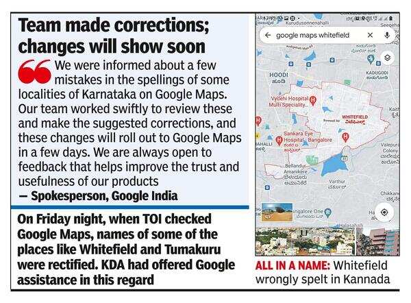Google corrects Maps after KDA nudge