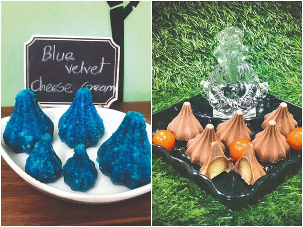 Blue velvet and gulab jamun modaks recipe