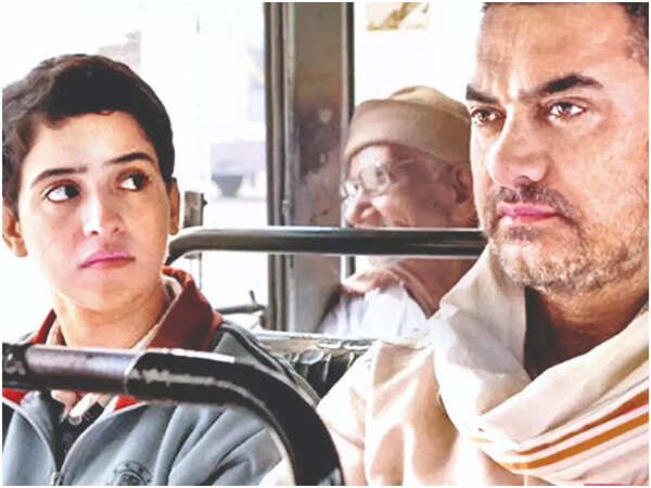 Sanya with Aamir Khan in a still from 'Dangal'