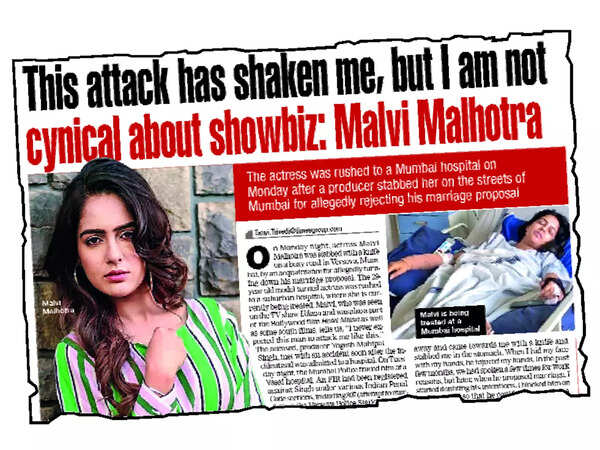 In October 2020, Malvi was stabbed multiple times by a producer for turning down his marriage proposal