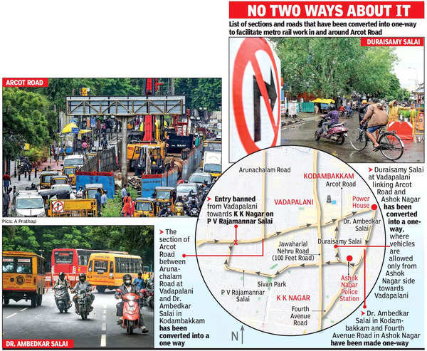 Metro work triggers traffic snarls in Chennai; Arcot Rd turns obstacle  course | Chennai News - Times of India