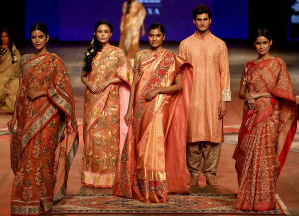 Mumbai: Models present creations by Indian designer Gaurang during the 'FDCI x L...