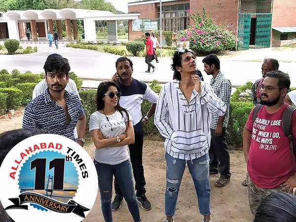 Hurdang in Prayagraj: Sunny Kaushal, Nushrratt Bharuccha and Vijay Verma for the shooting of Hurdang at a college in Prayagraj