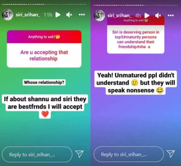 Srihan on Siri Shanmukh equation