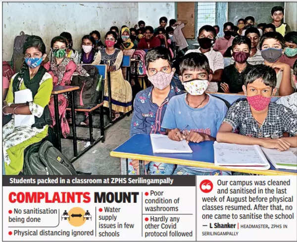 Telangana govt schools drop Covid guard, kids at risk | Hyderabad News ...