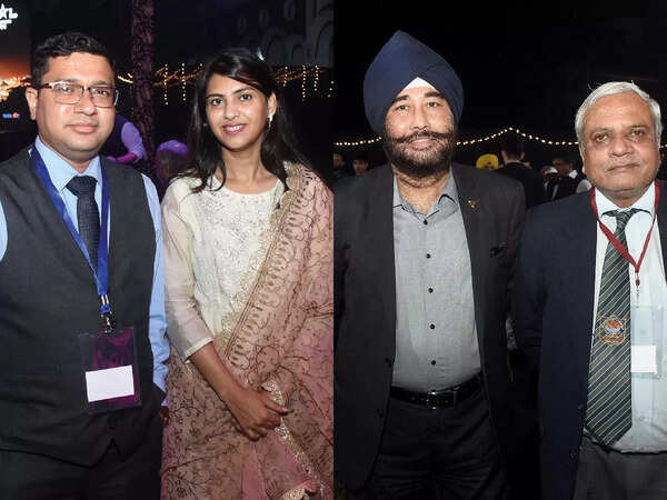 (L) Mohd Faiz Khan and Saba Raza (R) Inderapal Singh and Amitava Chakravarti (BCCL/ Vishnu Jaiswal)