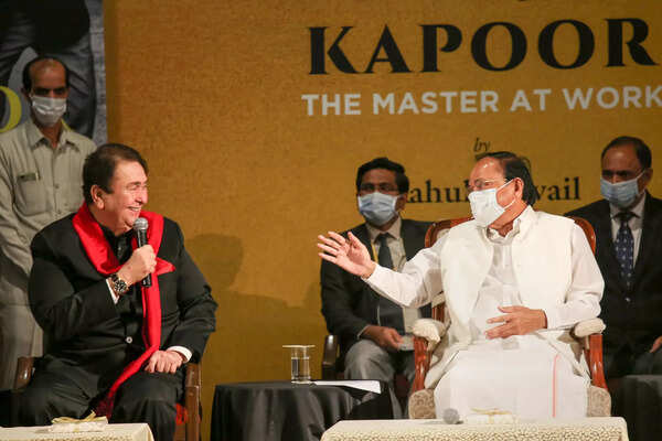 New Delhi: Vice President M Venkaiah Naidu along with veteran actor Randhir Kapo...