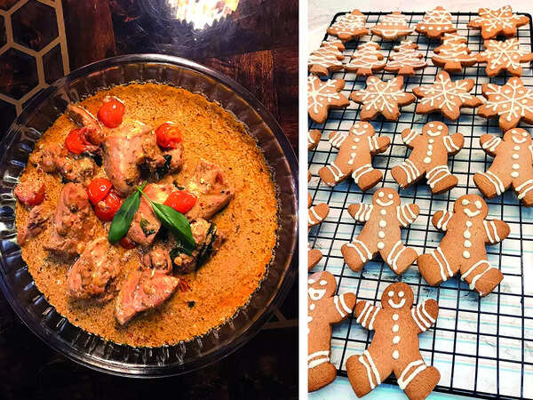 (L) Savoury Chicken Straganoff (R) The quintessential Gingebread cookies