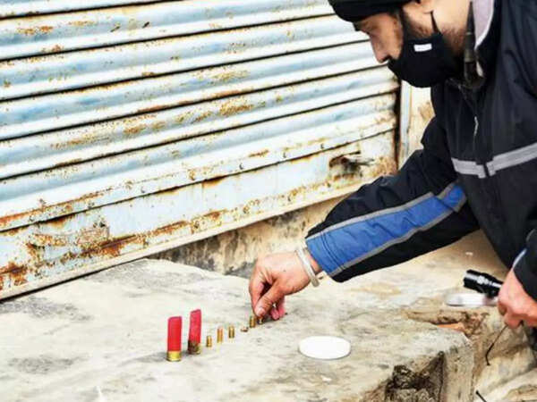 Cartridge shells found at the crime spot in Vikas Nagar in Patiala