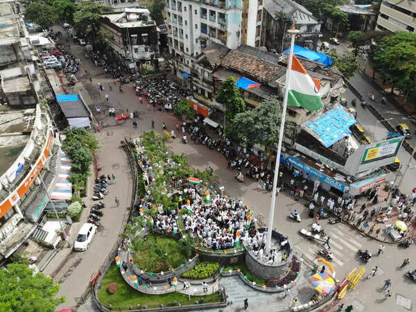 Flag hoisting at Nagpada