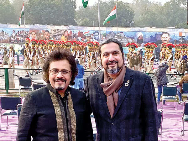 Bickram Ghosh and Ricky Kej at the Republic Day parade