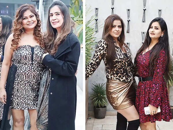 (L) Shruti Singh and Chandani Arora (R) Tanvi Dhingra and Priyanka Ahuja (BCCL/ IB Singh)