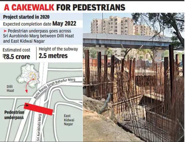Delhi: Pedestrian underpass to ease woes near Dilli Haat | Delhi News -  Times of India