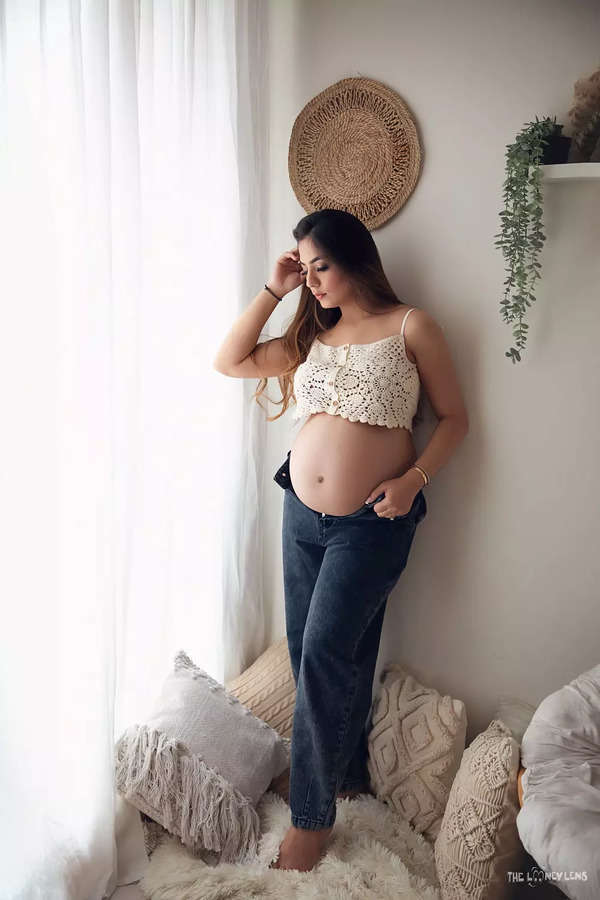 Heavily pregnant Gigi Hadid bares baby bump in crop top in beautiful shoot