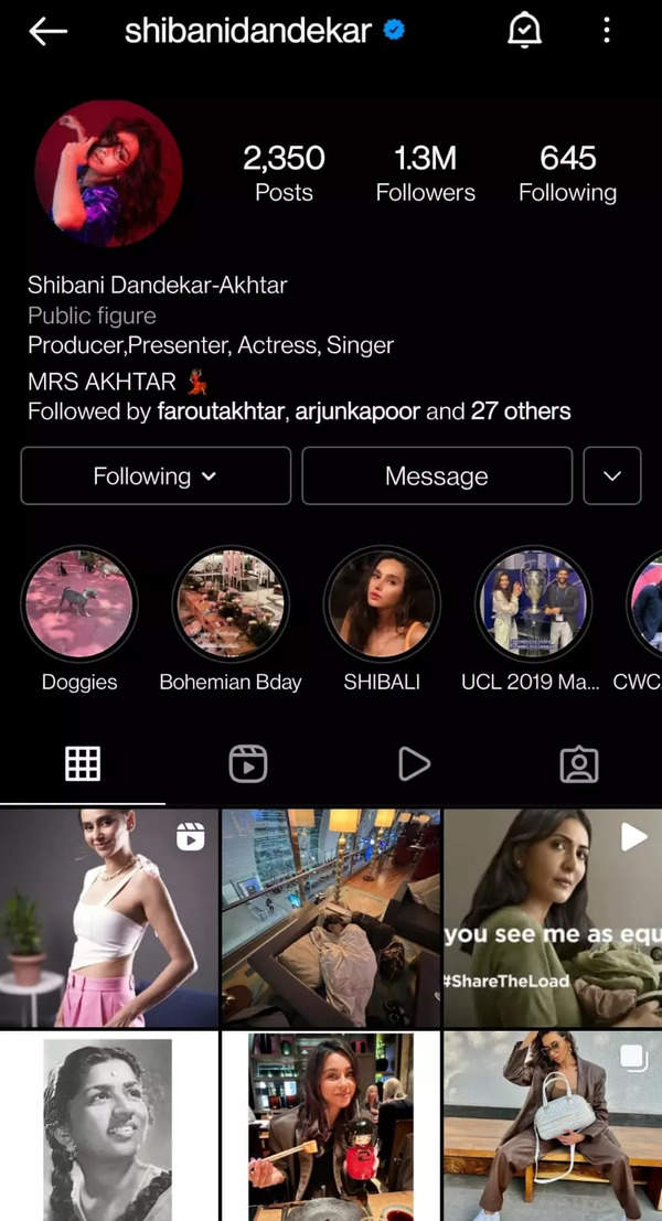 Shibani Dandekar Instagram: Shibani Dandekar changes her name on social ...