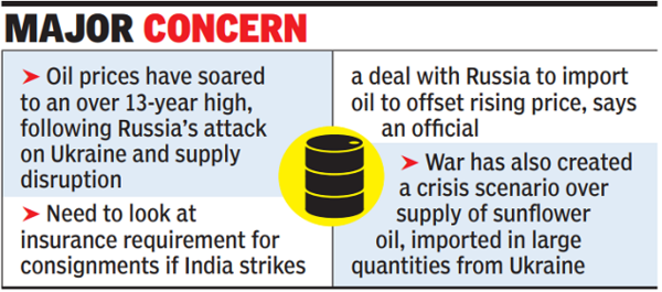 Russia: Govt Weighing Russia’s Offer For Discounted Crude - Times Of India