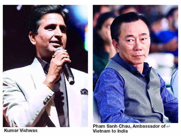 Kumar Vishwas and Pham Sanh Chau, Ambassador of Vietnam to India