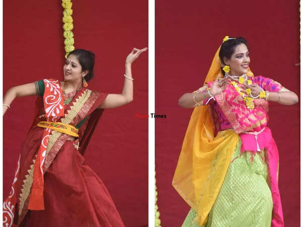 Dancers performing at Basanta Utsav
