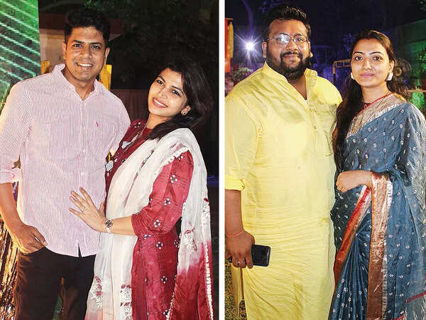 (L) Jay and Vidhushi (R) Kishan and Nidhi