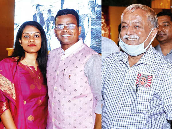 (L) Ayushi and Govind Maurya (R) Awanish Awasthi