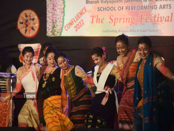 Dancers enjoy an Assamese dance