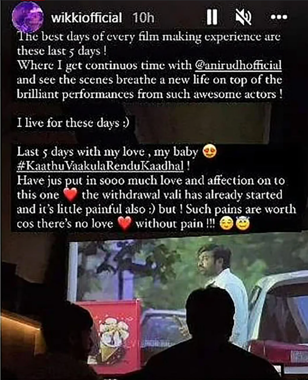 Vignesh Shivan's Instagram post
