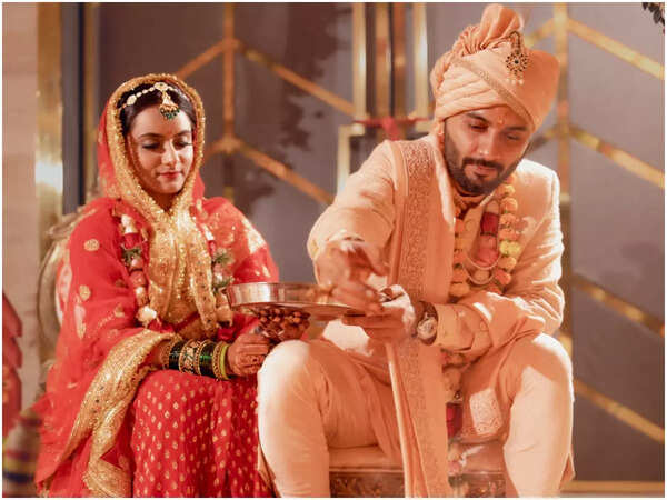Aastha and Aditya at their wedding (Amogh Agrawal)