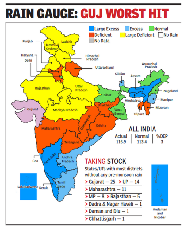 Nearly 3 Months On, 60 Dists See Deficient Premonsoon Showers Pune