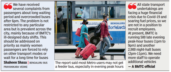 Why Do Fewer Buses Ply After6pm Bmtc Cites Staff Crunch