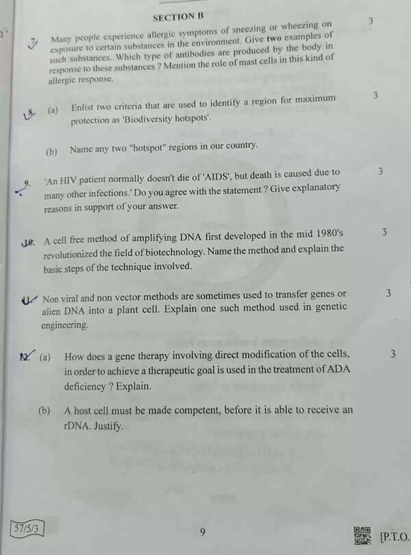 CBSE Class 12 Biology paper 2022 page 4