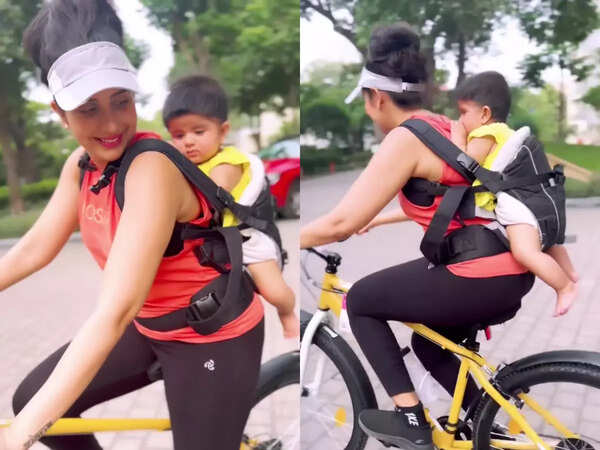 Charu Asopa gets trolled as she posts a video of cycling with daughter Ziana; a user commented ‘You must be crazy to ride a bicycle without a helmet on yourself and baby’