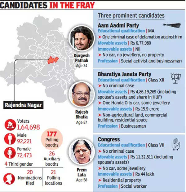 Delhi: 13 in the running for Rajendra Nagar seat | Delhi News - Times ...